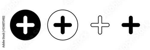 Plus icon vector. Add plus sign and symbol