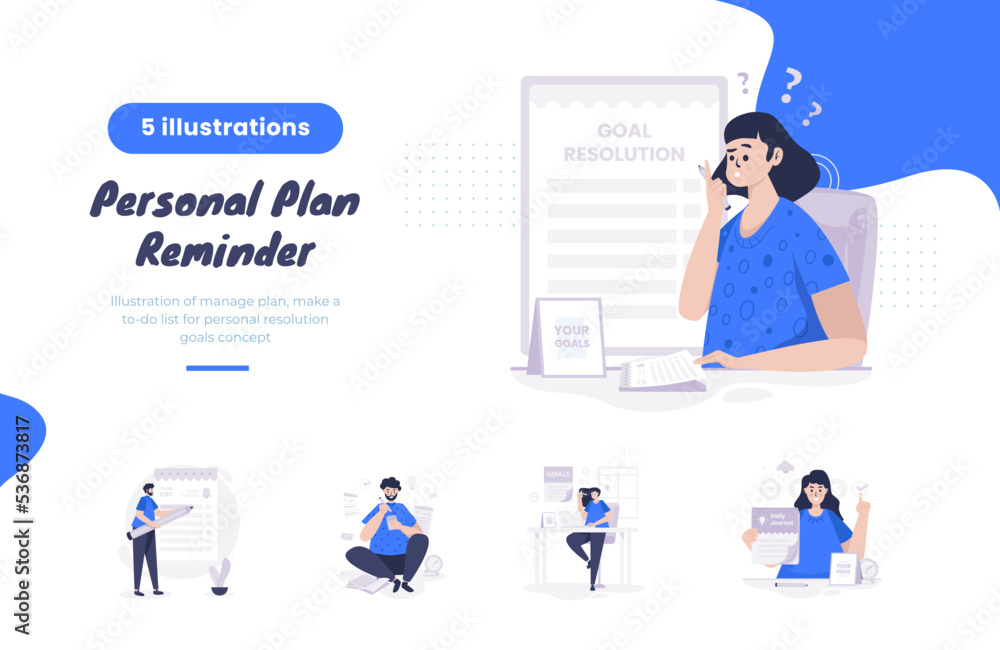 Manage plan reminder to do list illustration bundle pack
