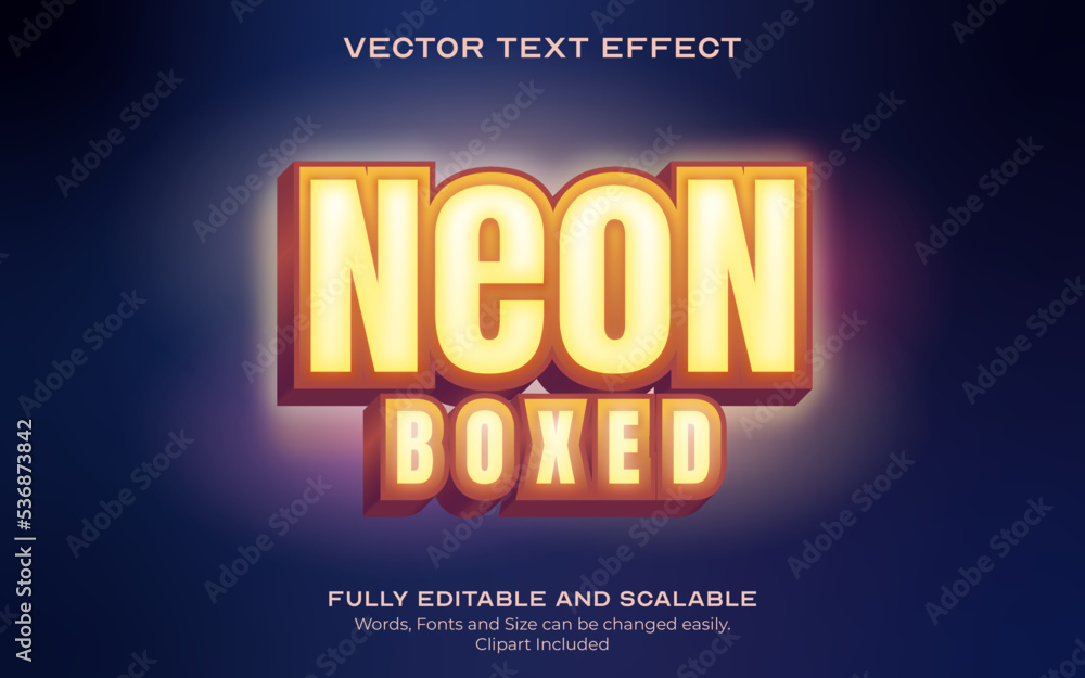 Bold light yellow neon retro text effect Bold light yellow neon retro text effect
