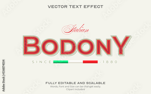 Classic Italian Pastry Shop signage text effect