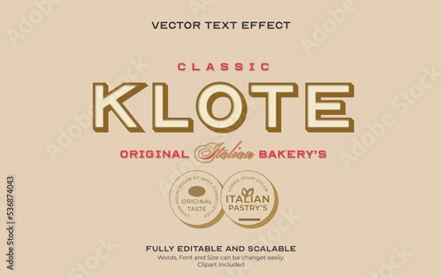 Classic Italian Bakery signage text effect