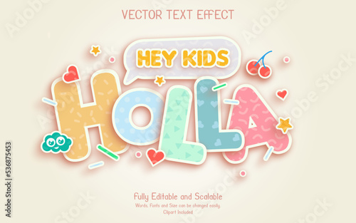 Colorful cartoon fun colorful bold text effect memphis style
