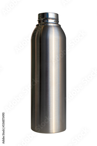 Stainless bottle isolated on white background.