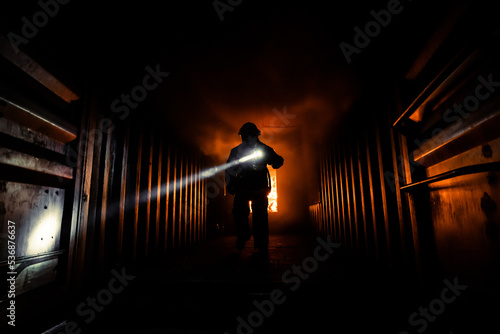 firefighters fighting fire photo