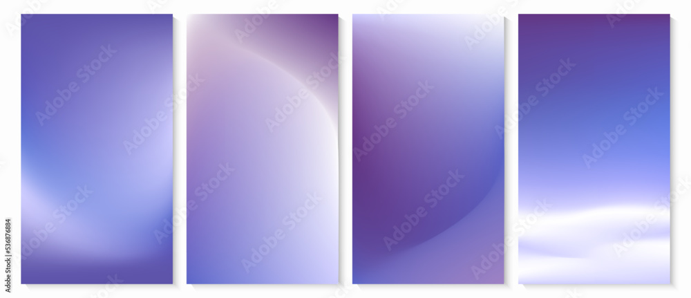 Vector set of mesh gradient backgrounds representing wintry sky. Abstract background design for social media stories, wallpaper, posters, package design, web banners, etc.