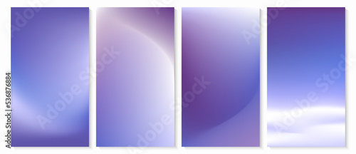 Vector set of mesh gradient backgrounds representing wintry sky. Abstract background design for social media stories, wallpaper, posters, package design, web banners, etc.