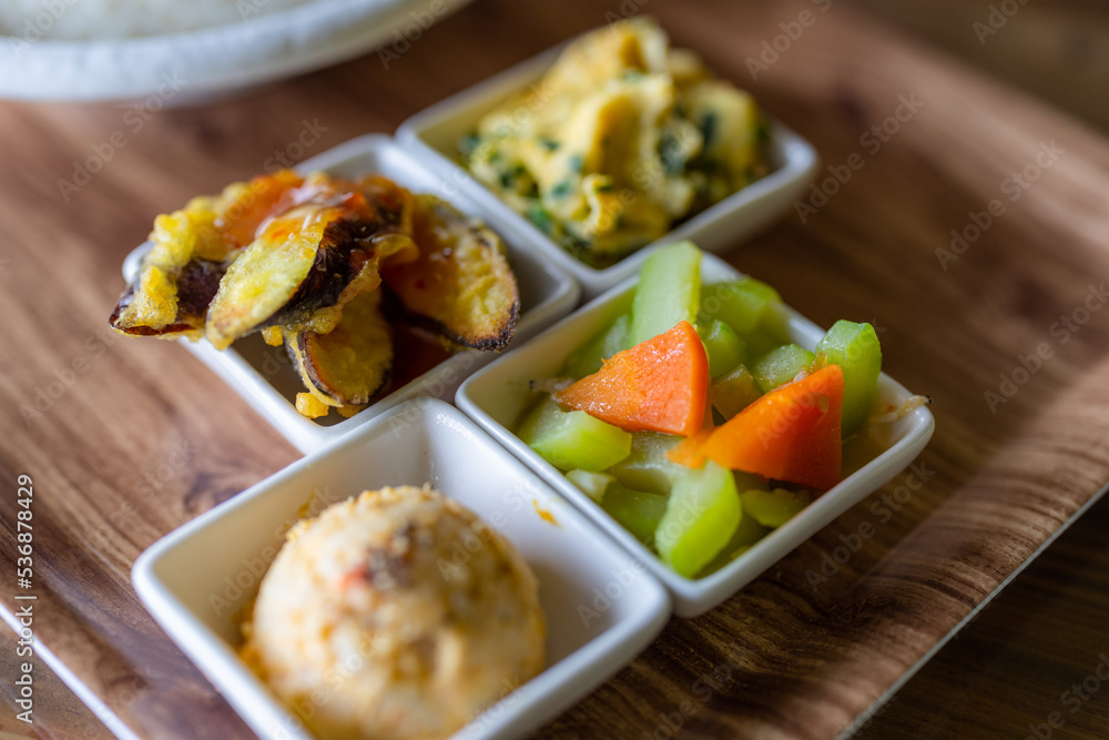 Small plate of appetizer in restaurant Small plate of appetizer in restaurant
