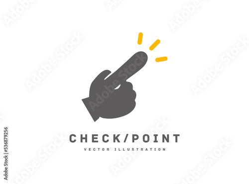 チェック ポイント アイコン 指さし ベクターイラスト