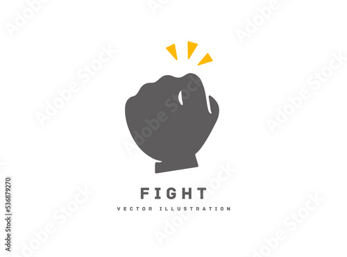 ファイト こぶし アイコン 頑張る ベクターイラスト