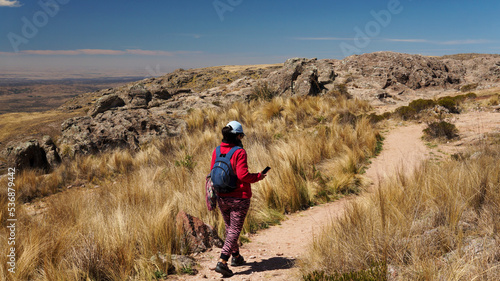 Young woman hiking in 