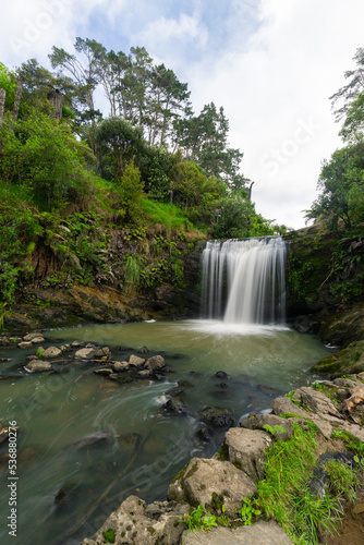Beautiful Oakley Creek waterfall in Auckland  New Zealand.