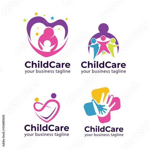 Kids Care, Kids Foundation Logo Design Vector Template 