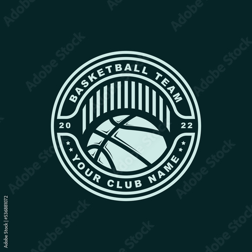 Basketball logo design template simple style design vector