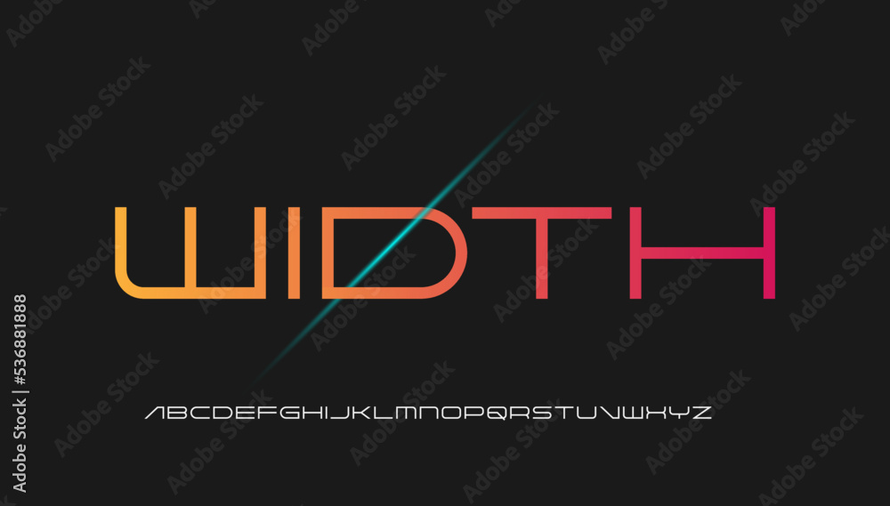 Fototapeta premium width lining typography letter logo design