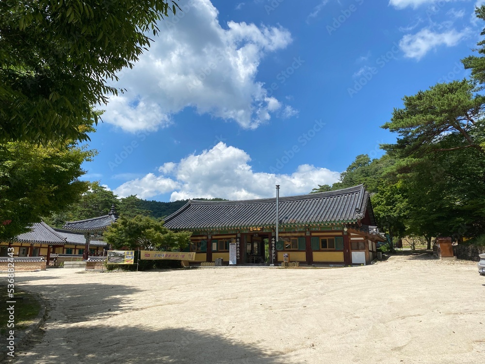 Unjusa, known as the temple of residing clouds or the temple of one thousand stone Buddhas and one thousand stone pagodas in South Korea, in the summer of 2022. Unjusa, known as the temple of residing clouds or the temple of one thousand stone Buddhas and one thousand stone pagodas in South Korea, in the summer of 2022.