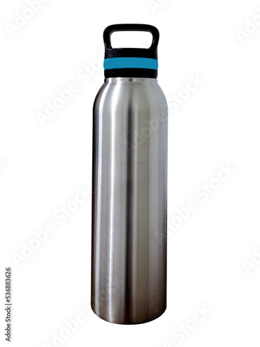 Stainless bottle isolated on white background.
