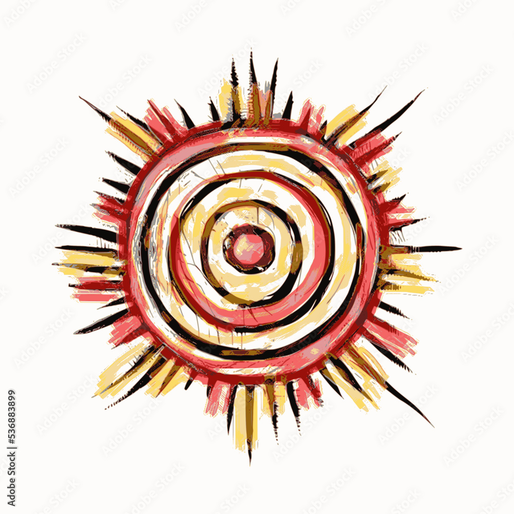 Sun symbols in ethnic style, vector illustration Sun symbols in ethnic style, vector illustration