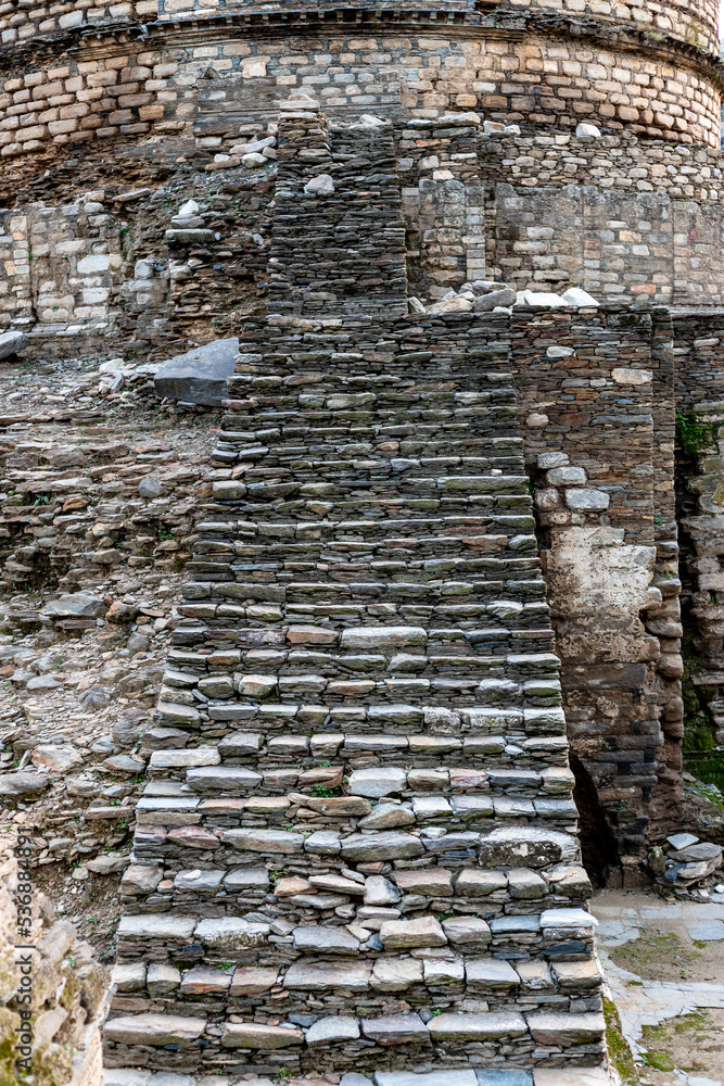 The main entrance or stairs to the stupa - obrazy, fototapety, plakaty 