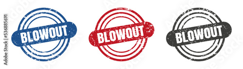 Blowout round isolated label sign. blowout stamp