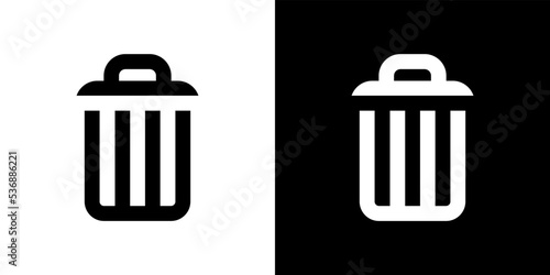 Garbage, recycle bin, trash can icon vector in clipart style
