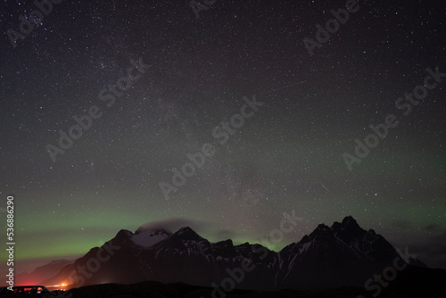 aurora over the mountains