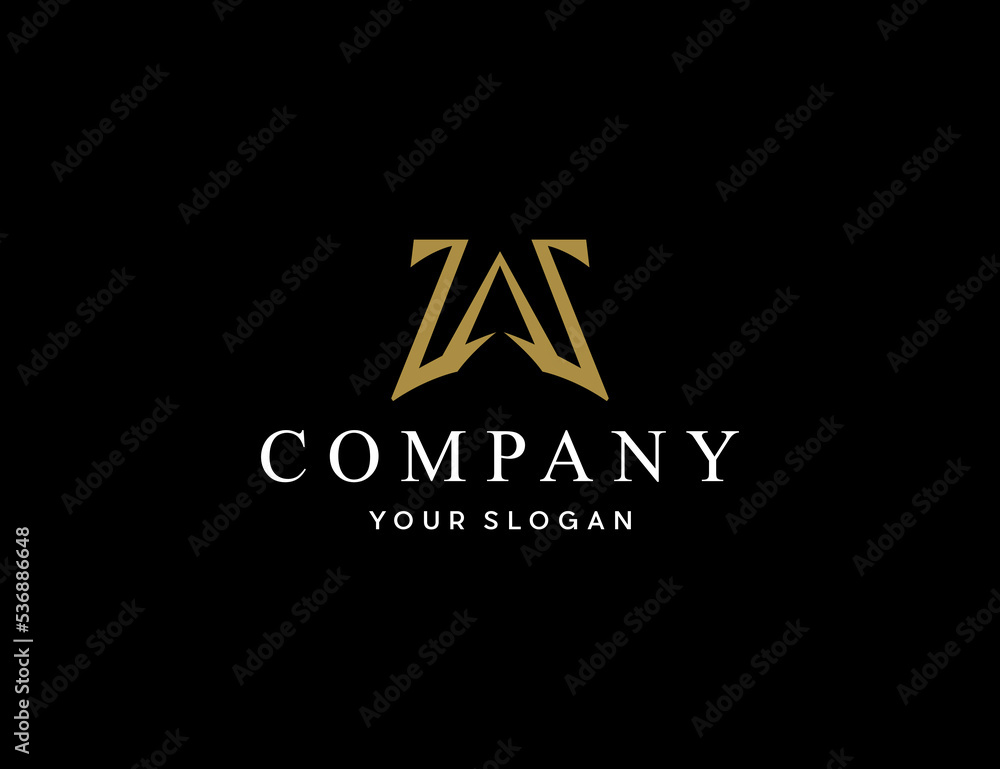 Fototapeta premium Initial letter AW logo design vector