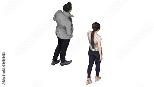 3D High Poly Humans - SET1 Color - Isometric View 3