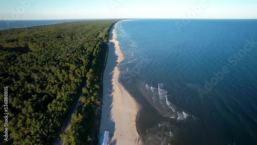 Aerial View Of The Beach And Nature Reserve In Vistula Spit Near The Krynica Morska In Poland. photo