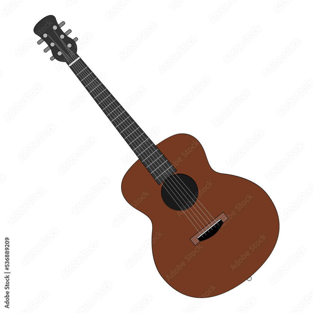 Fototapeta premium Guitar vector illustration in line filled design