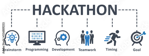 Hackathon icon - vector illustration . hackathon, brainstorm, development, programming, timing, speed, teamwork, goal, infographic, template, concept, banner, pictogram, icon set, icons .