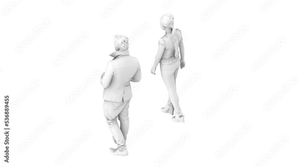 3D High Poly Humans - SET1 Monochromatic - Isometric View 1 3D High Poly Humans - SET1 Monochromatic - Isometric View 1