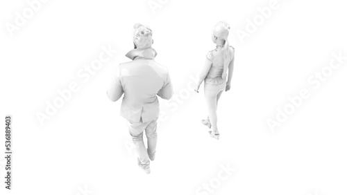 3D High Poly Humans - SET1 Monochromatic - Perspective View 1