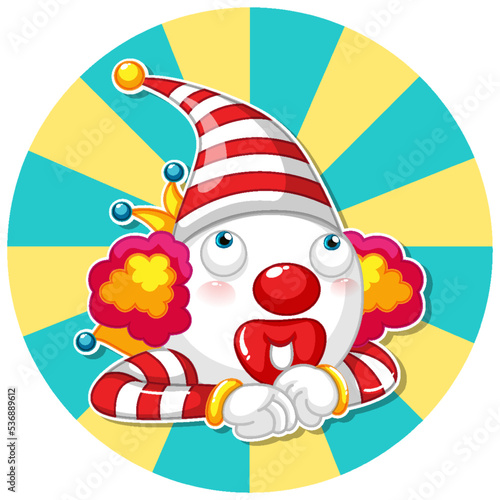 Circus clown colourful icon banner