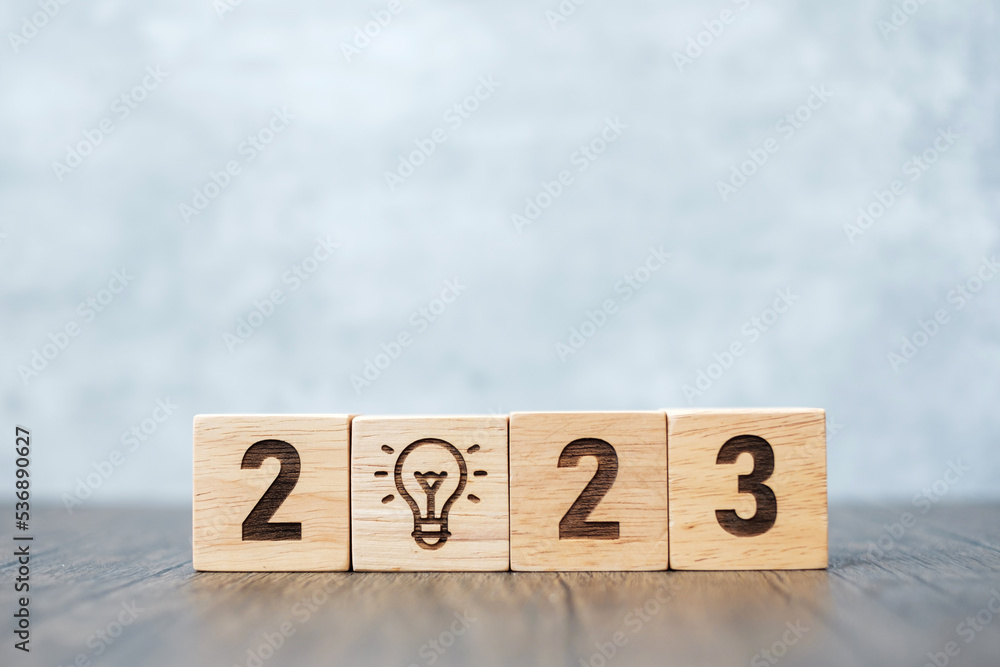 2023 block with lightbulb icon. Business Idea, Creative, Thinking ...