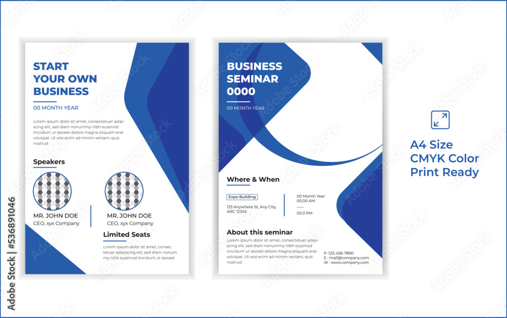 Business seminar flyer template