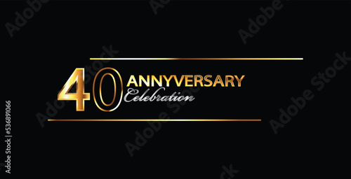 40th anniversary celebration. 40 year anniversary celebration. Golden anniversay celebration. Banner anniversary celebration photo