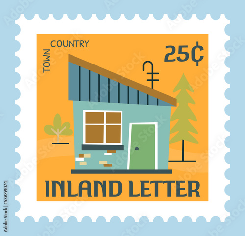 Inland letter, town country postmarks mailing