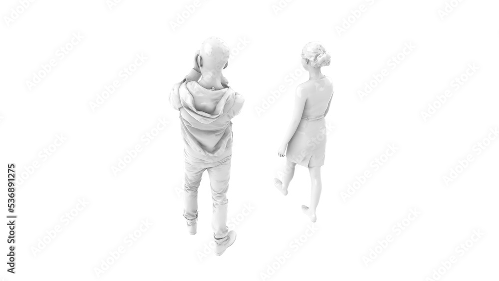 3D High Poly Humans - SET2 Monochromatic - Perspective View 1 3D High Poly Humans - SET2 Monochromatic - Perspective View 1