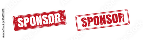 Sponsor square stamp. sponsor grunge sign set