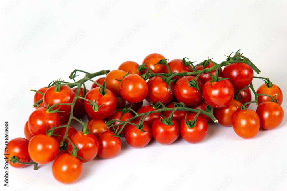 tomatoes on a white background, top view, flatley