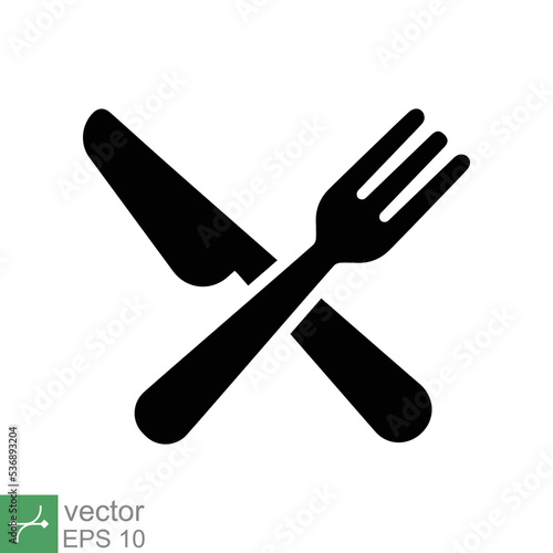 Cutlery and kitchen set icon. Simple solid style. Fork and knife, dinner, lunch, utensil, dish, flatware, food, eat concept. Glyph vector illustration isolated on white background. EPS 10.