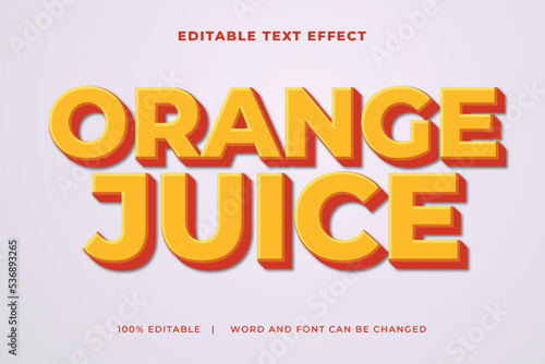 Orange Juice bold 3d editable text effect