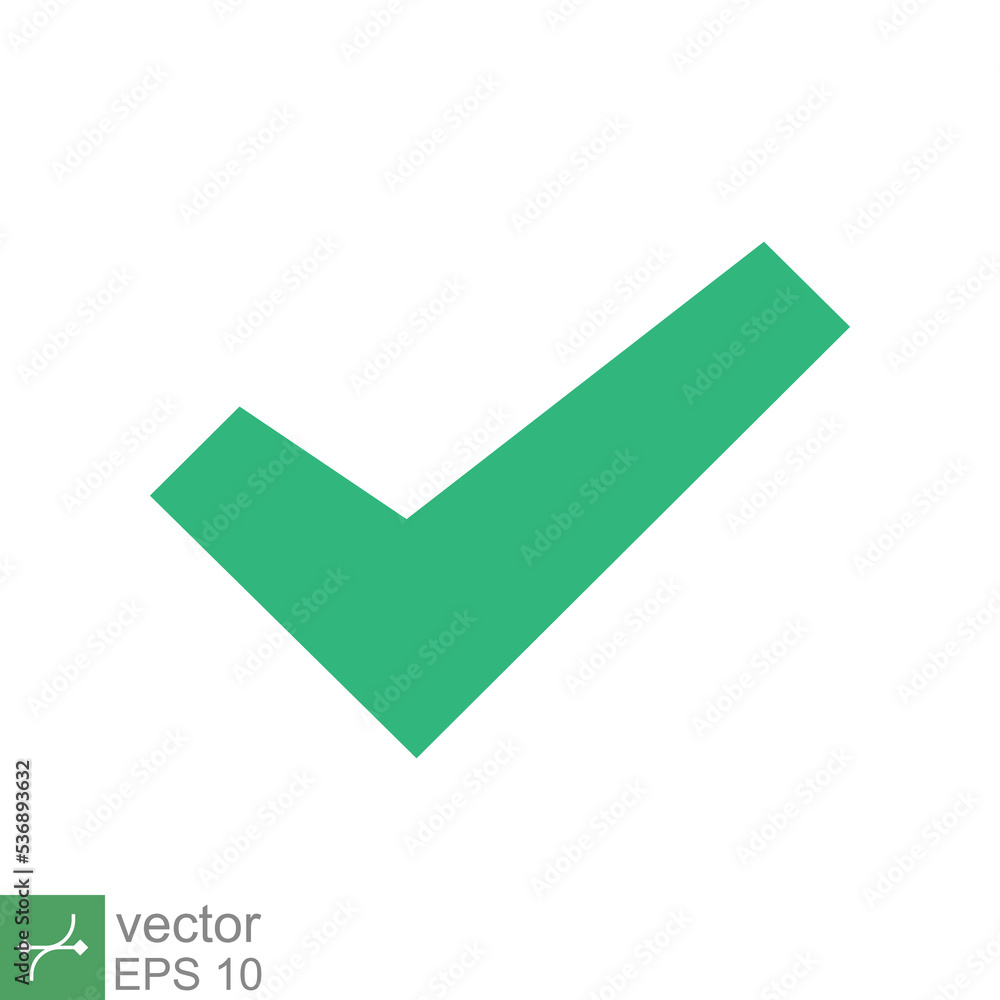 Green check mark icon. Simple flat style. Tick symbol, checkbox, right, checkmark, yes, correct, acceptance, ok concept. Vector illustration isolated on white background. EPS 10. Green check mark icon. Simple flat style. Tick symbol, checkbox, right, checkmark, yes, correct, acceptance, ok concept. Vector illustration isolated on white background. EPS 10.