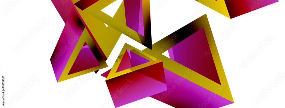 Triangle abstract background. 3d vector basic shape technology or business concept composition. Trendy techno business template for wallpaper, banner, background or landing Triangle abstract background. 3d vector basic shape technology or business concept composition. Trendy techno business template for wallpaper, banner, background or landing