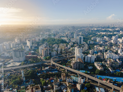 Cuadro en lienzo Aerial View of Chittagong City
