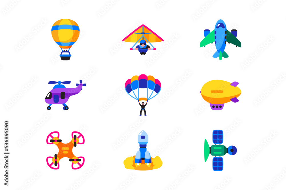 Fototapeta premium Set of air transport