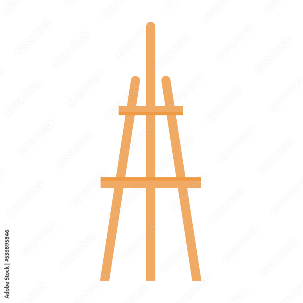 Wooden easel template of a colored table and white paper,Blank canvas on a painting easel,white drawing paper Wooden easel template of a colored table and white paper,Blank canvas on a painting easel,white drawing paper