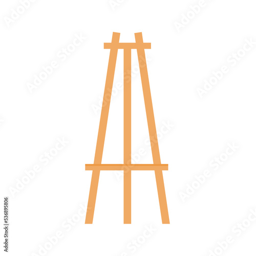 Wooden easel template of a colored table and white paper,Blank canvas on a painting easel,white drawing paper