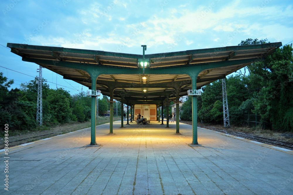 Evening at the train station