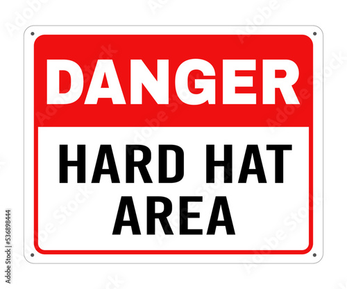 Danger hard hat area sign. Safety sign, isolated vector eps 10
